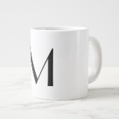 Grande Tasse blanc uni - ajouter monogramme noir (Devant droit)