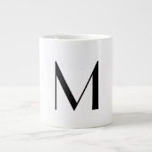Grande Tasse blanc uni - ajouter monogramme noir (Devant)