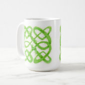 GRANDE TASSE BLANCHE NŒUD CELTIQUE VERT (Devant gauche)