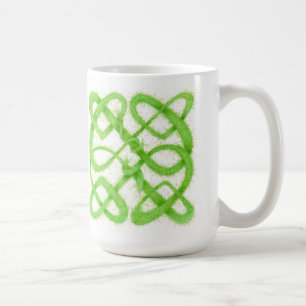 GRANDE TASSE BLANCHE NŒUD CELTIQUE VERT
