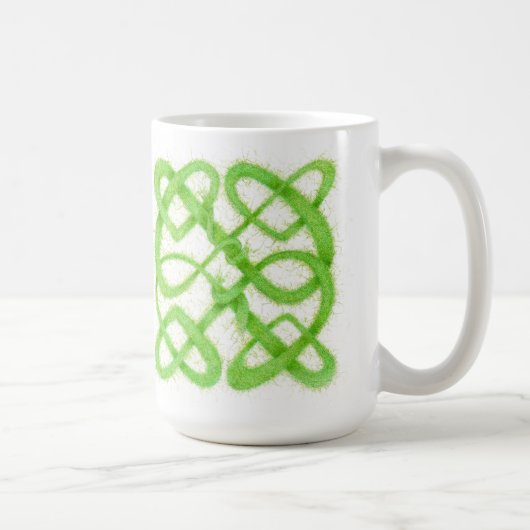 GRANDE TASSE BLANCHE NŒUD CELTIQUE VERT (Droite)