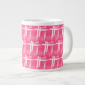 Grande Tasse Blancs Sur Rose (Devant droit)