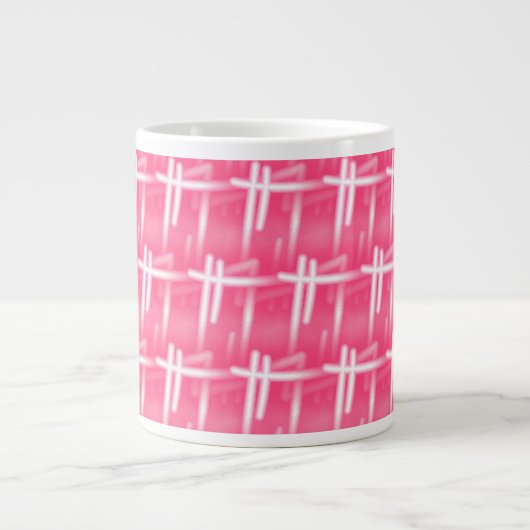 Grande Tasse Blancs Sur Rose (Devant)