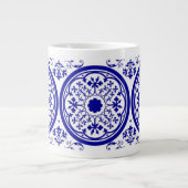 Grande Tasse Bleu blanc Motif carrelage gothique (Devant)