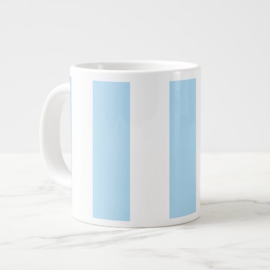 Grande Tasse Bleu, Blancs, Motif rayé (Devant gauche)