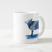 Grande Tasse Bleu de cobalt Animaux de ferme - Moutons (Devant droit)