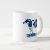 Grande Tasse Bleu de cobalt Animaux de ferme - Vache (Devant droit)