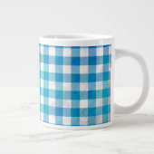 Grande Tasse Bleu et blanc À damiers Buffalo Plaid (Droite)
