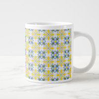 Bleu et jaune joli carrelage portugais motif