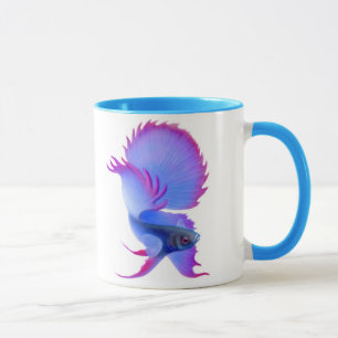 Grande tasse bleue de poissons de Betta