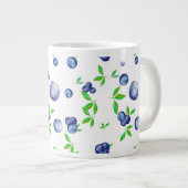 Grande Tasse Bleuets, aquarelle bleuté, art des fruits    (Devant droit)