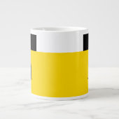 Grande Tasse Bloc de couleur jaune simple avec monogramme initi (Devant)