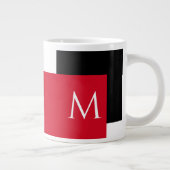 Grande Tasse Bloc de couleur minimal simple avec monogramme ini (Droite)
