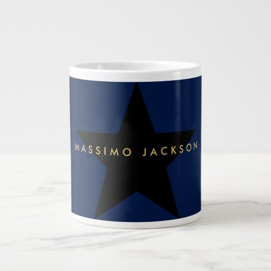 Grande Tasse Blue Gold Colors Professional Trendy Black Star (Devant)