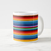 Grande Tasse Blue Gold Red Sarape mexicaine (Devant droit)