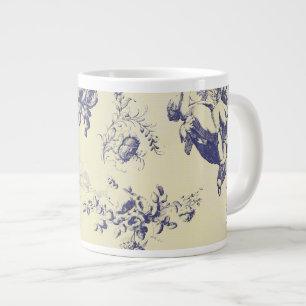Grande Tasse Blue Toile French Country Cherub Motif