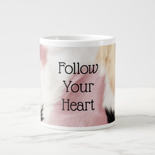 Grande Tasse Blush Rose Blanc Or Noir Vachette Animal (Devant)