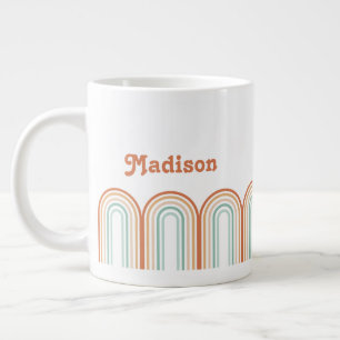 Grande Tasse Boho Bohemian Pastel Rainbow Mauve Arrière - plan