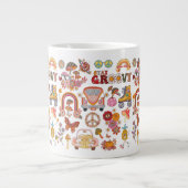 Grande Tasse Boho Daisy Fleurs Retro Super Floral design (Devant)