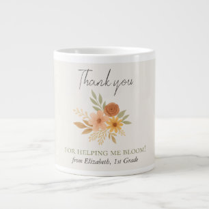 Grande Tasse Boho Floral Aquarelle Enseignant Merci