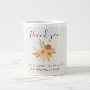Grande Tasse Boho Floral Aquarelle Enseignant Merci
