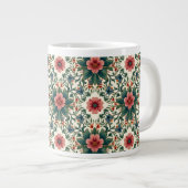 Grande Tasse Boho Flower Magic - dans les tons vert et rose (Devant droit)