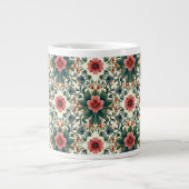 Grande Tasse Boho Flower Magic - dans les tons vert et rose (Devant)