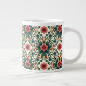 Grande Tasse Boho Flower Magic - dans les tons vert et rose (Droite)