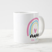 Grande Tasse Boho Rainbow Custom Mama Est. Year Keepsake (Devant droit)