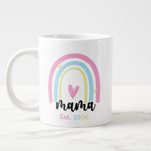 Grande Tasse Boho Rainbow Custom Mama Est. Year Keepsake (Gauche)
