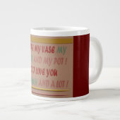 GRANDE TASSE BOIRE À ROMANCE AMOUR ET HUGS (Devant droit)