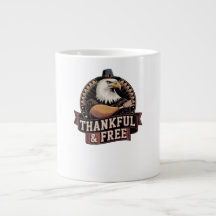 Bold Eagle Head Thankful & Free Vintage Graphic