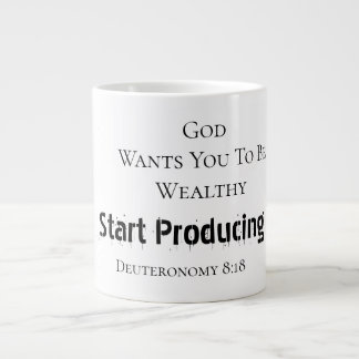 Grande Tasse Bold Modern "God wants you to be wealthy" Faith 