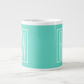 Grande Tasse Bold Modern | White on aqua (Devant)
