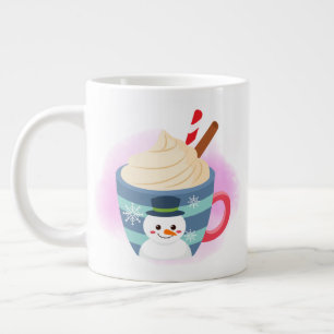 Grande Tasse bonhomme de neige de Noël ajouter monogramme