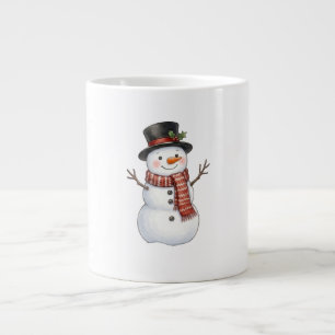Grande Tasse Bonhomme de neige heureux
