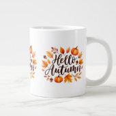 Grande Tasse Bonjour Script d'automne (Droite)