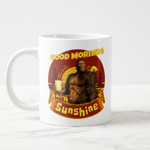 Grande Tasse Bonjour Soleil Bigfoot Café Humour Art