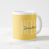 Grande Tasse Bonjour Sunshine Yellow Modern Typographie (Devant droit)