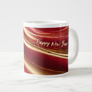 Grande Tasse Bonne Année-Rouge Rubis et Or-