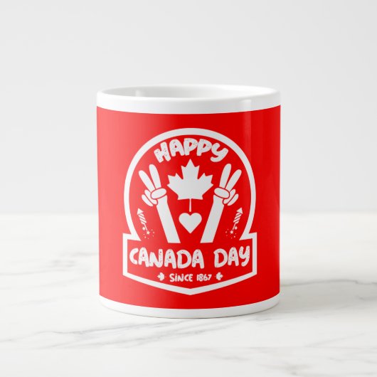 Grande Tasse Bonne fête du Canada 1er juillet (Devant)