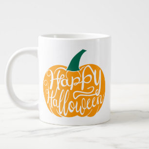 Grande Tasse Bonne lettre Halloween sur citrouille sculpté