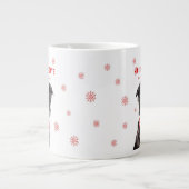 Grande Tasse Border Collie Bandana Rouge à coeur Noël  (Devant)