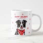 Grande Tasse Border Collie Bandana Rouge à coeur Noël  (Droite)