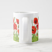 Grande Tasse Bordure horizontale avec pavot rouge (Dos)