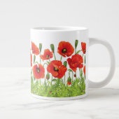 Grande Tasse Bordure horizontale avec pavot rouge (Droite)