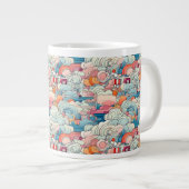 Grande Tasse Boue de spécialité Clouds Abstraits rose et bleu (Devant droit)