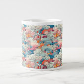 Grande Tasse Boue de spécialité Clouds Abstraits rose et bleu (Devant)