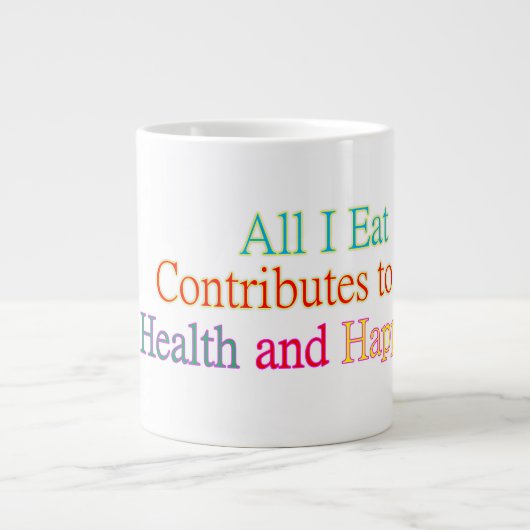 Grande Tasse Boug saine et heureuse mangeant (Devant)
