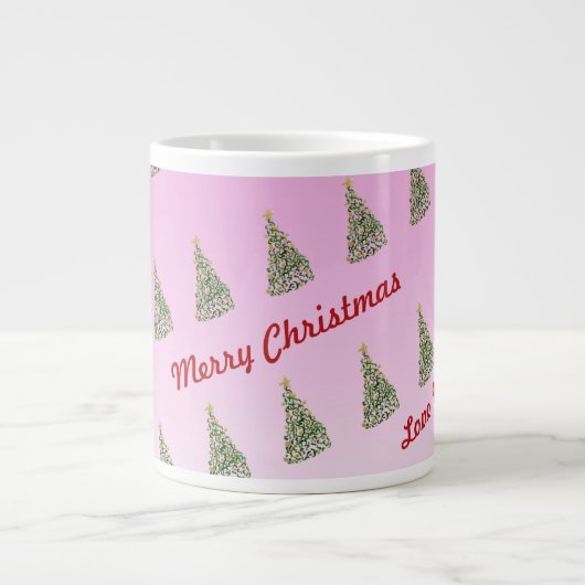 Grande Tasse Boug spécial arbre de Noël peint à la main unique (Devant)